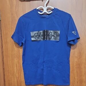 GUESS Men's Royal Blue Graphic Tee